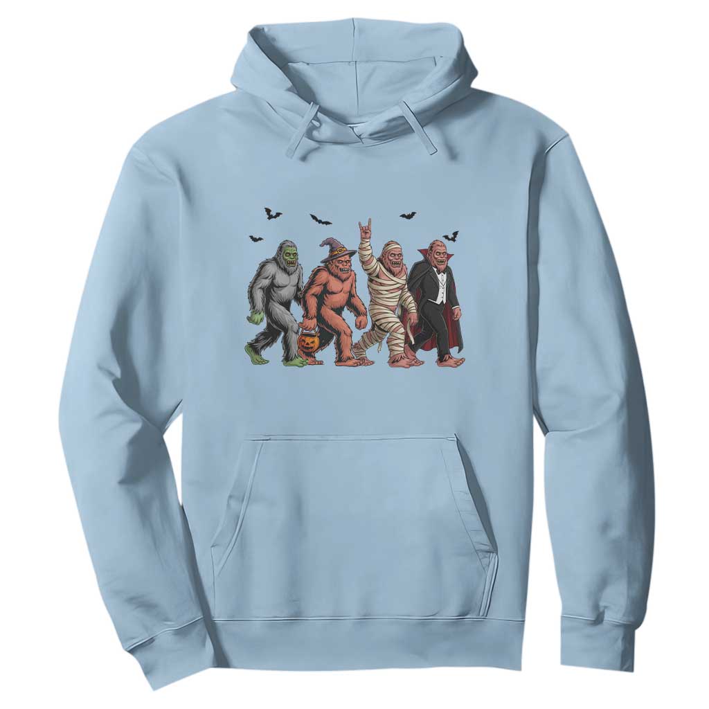 Funny Halloween Hoodie Bigfoot Monster Cosplay Characters TS12 Light Blue Print Your Wear