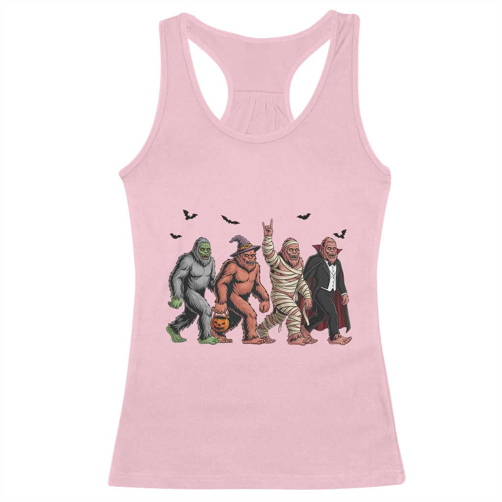 Funny Halloween Racerback Tank Top Bigfoot Monster Cosplay Characters TS12 Light Pink Print Your Wear