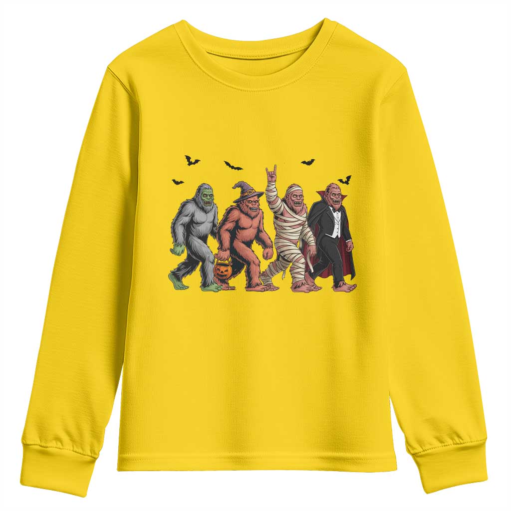 Funny Halloween Youth Sweatshirt Bigfoot Monster Cosplay Characters TS12 Daisy Print Your Wear