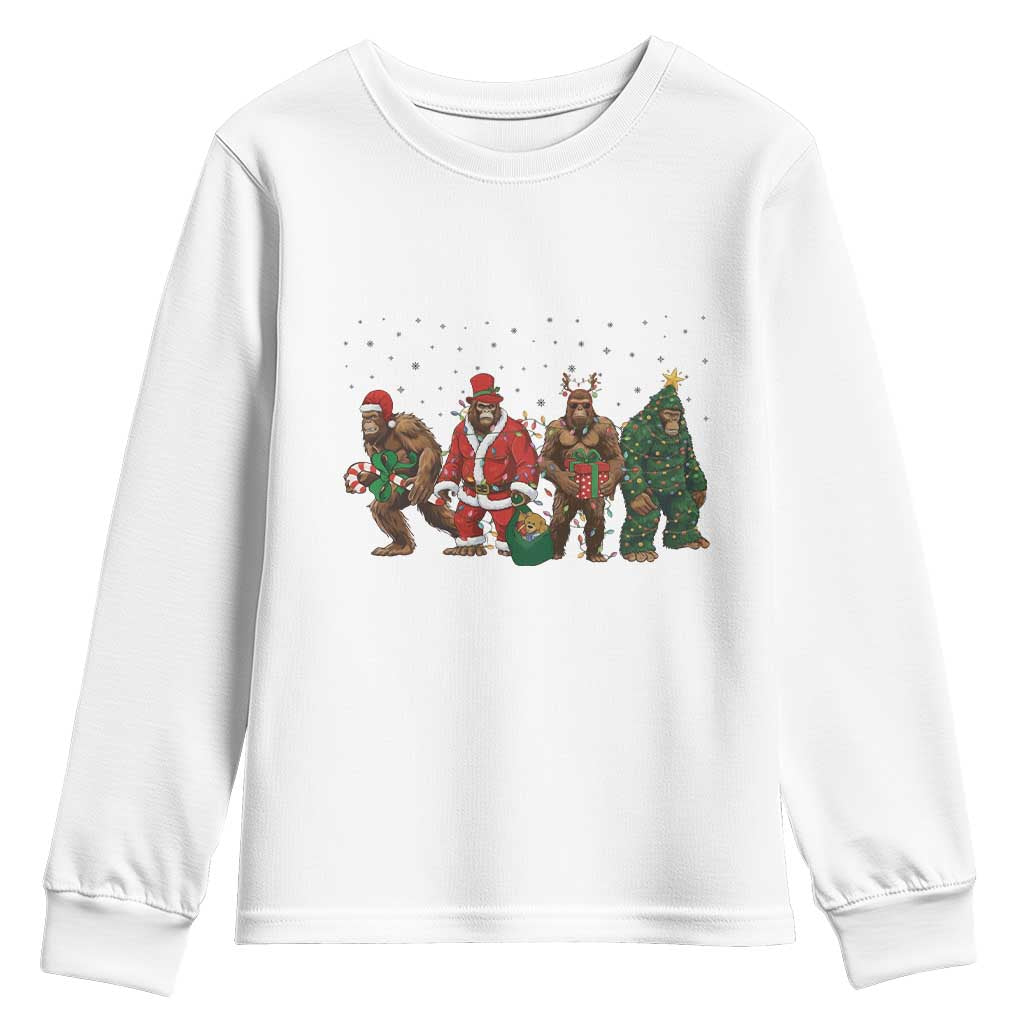 Bigfoot Christmas Cosplay Youth Sweatshirt Funny Holiday Gift TS12 White Print Your Wear