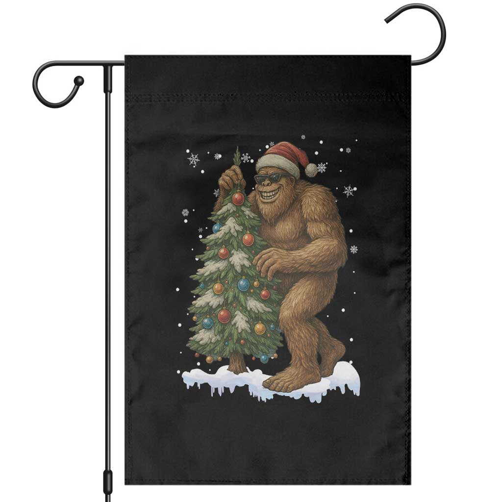 Funny Christmas Garden Flag Bigfoot Decorating Xmas Tree Gift TS12 Black Print Your Wear
