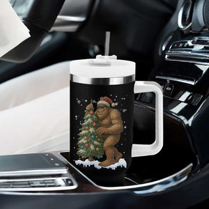 Funny Christmas Tumbler With Handle Bigfoot Decorating Xmas Tree Gift TS12 Print Your Wear