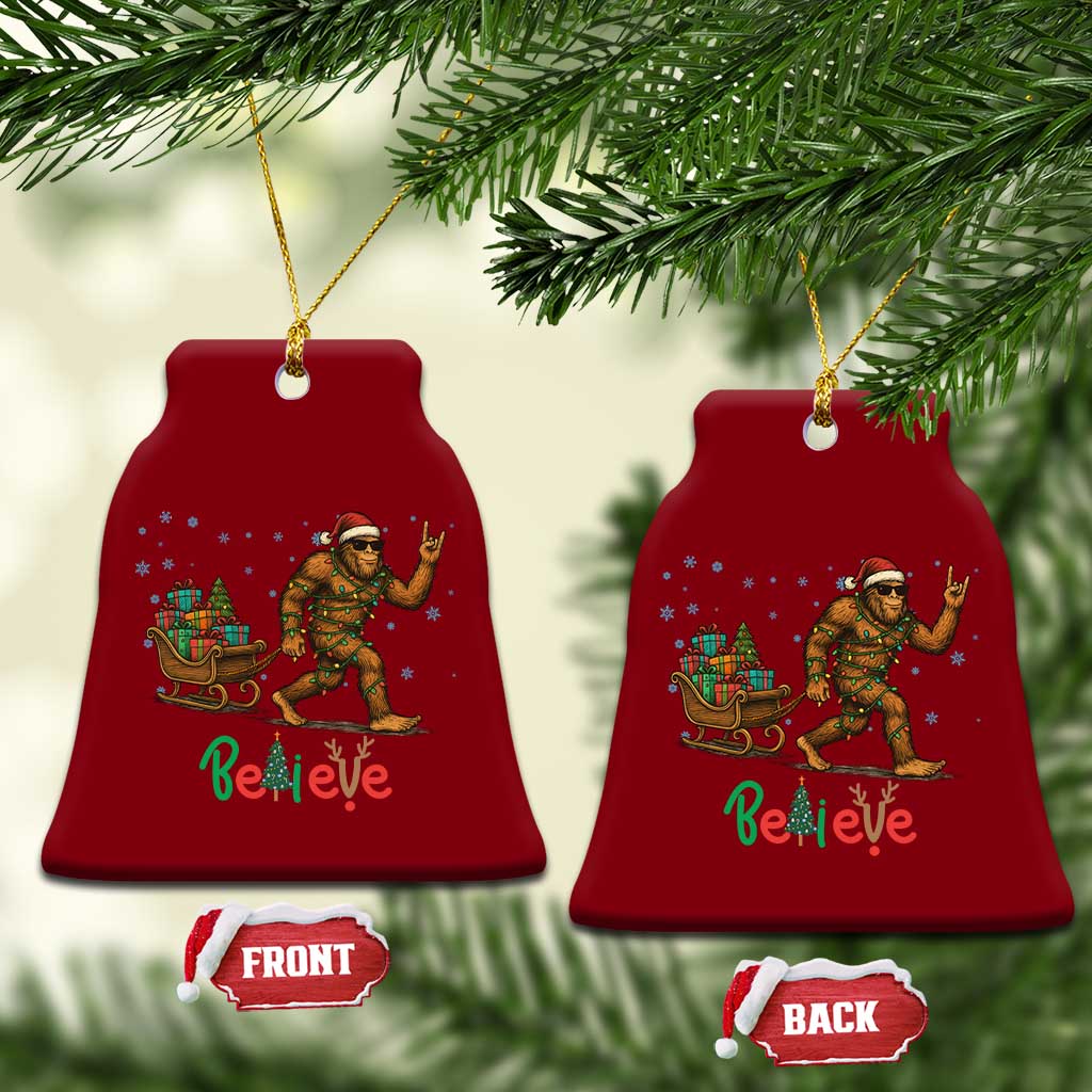 Bigfoot Xmas Ceramic Ornament Believe Funny Holiday Gift TS12 Print Your Wear