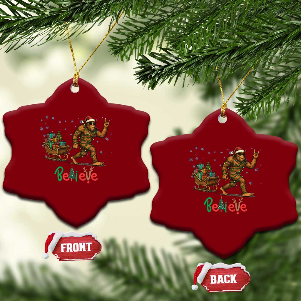 Bigfoot Xmas Ceramic Ornament Believe Funny Holiday Gift TS12 Print Your Wear