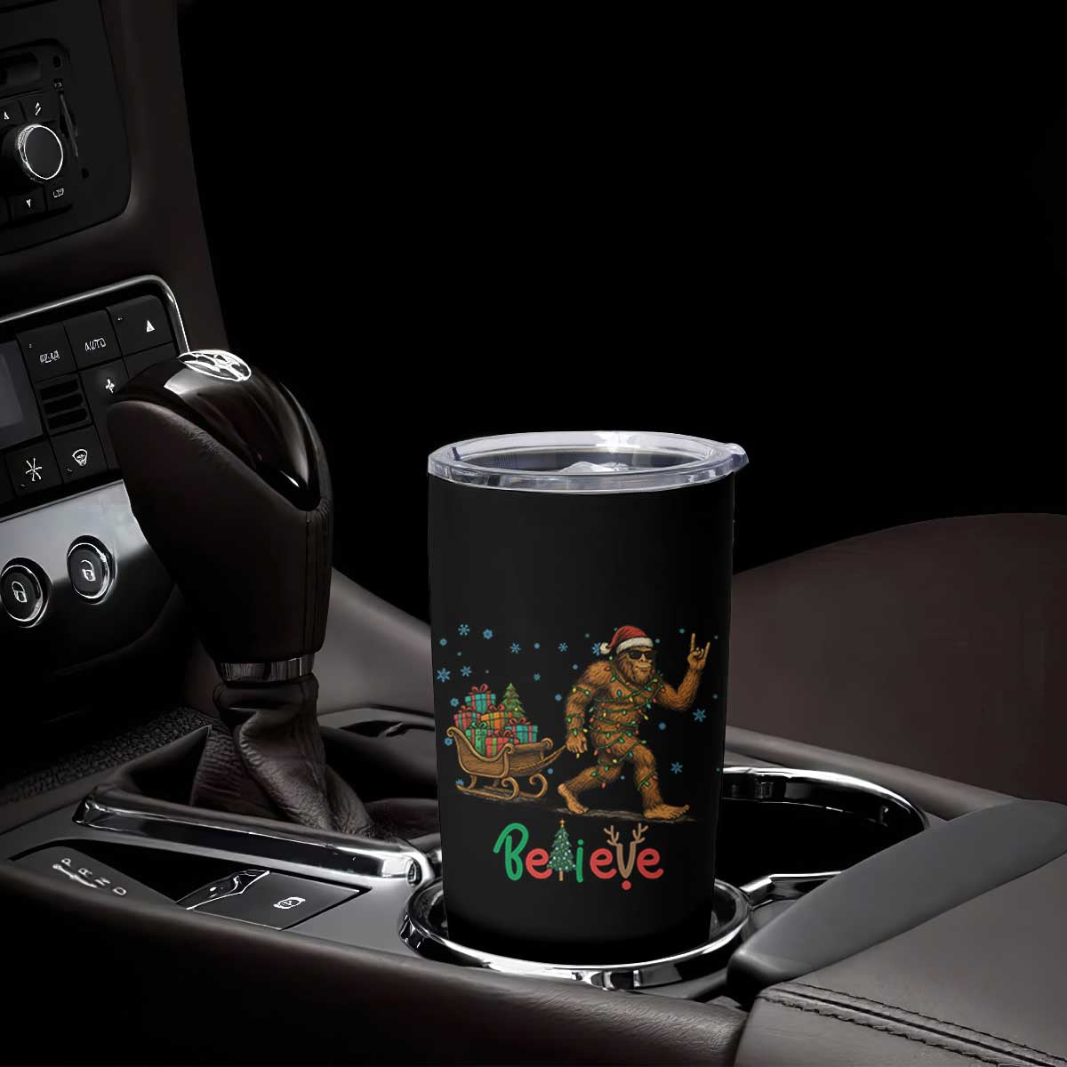 Bigfoot Christmas Tumbler Cup Believe Funny Holiday Gift TS12 Print Your Wear