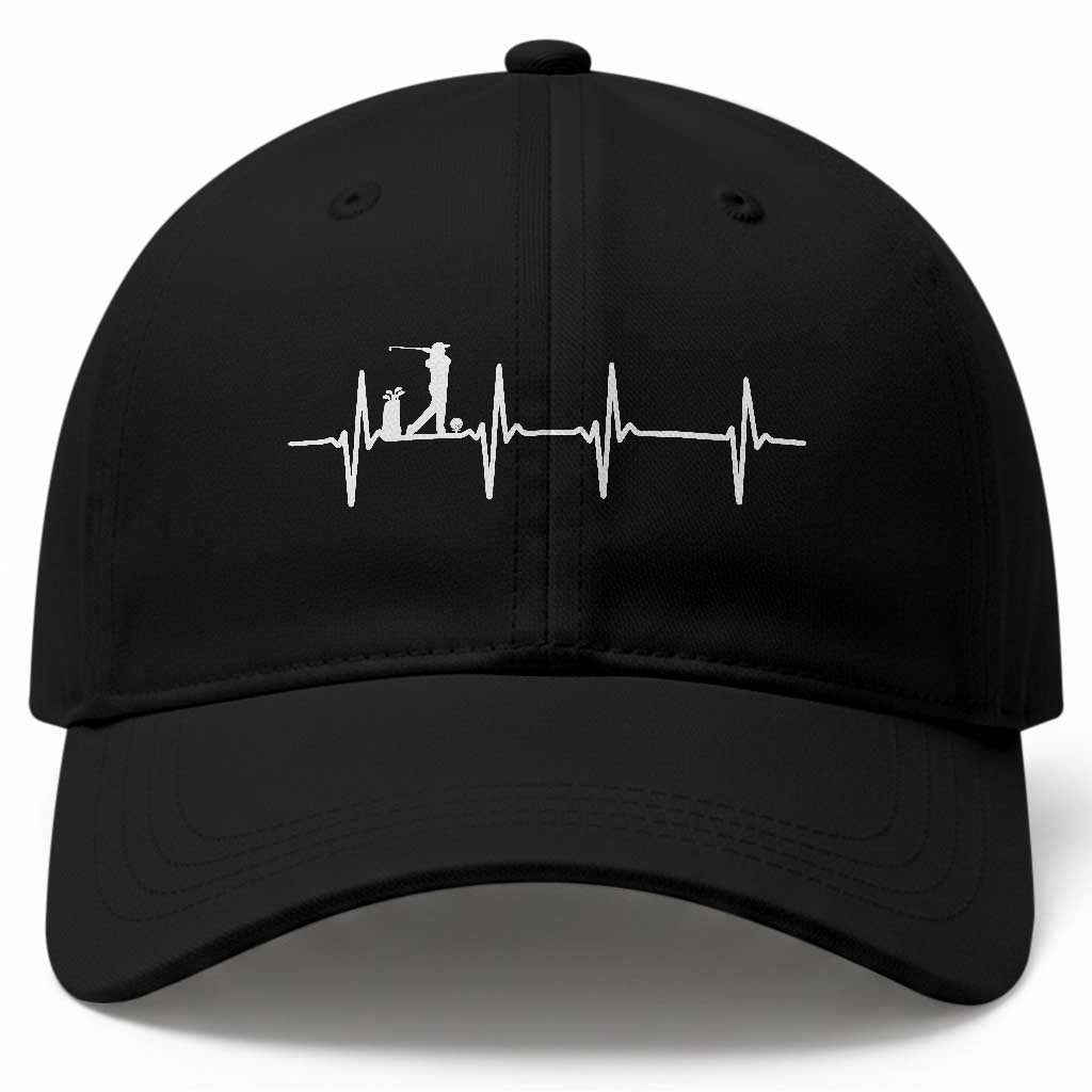 Golf Heartbeat Baseball Cap Funny Sport Lover Gift TS12 Print Your Wear