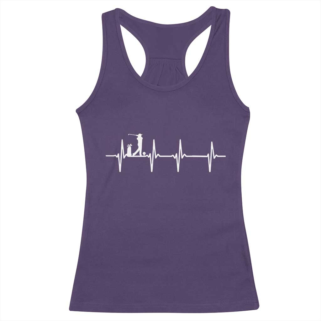 Golf Heartbeat Racerback Tank Top Funny Sport Lover Gift TS12 Purple Print Your Wear