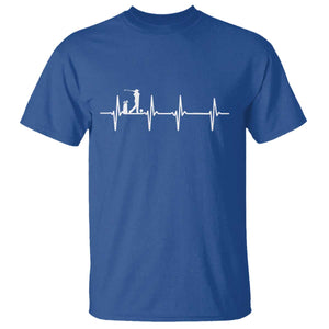 Golf Heartbeat T Shirt Funny Sport Lover Gift TS12 Royal Blue Print Your Wear