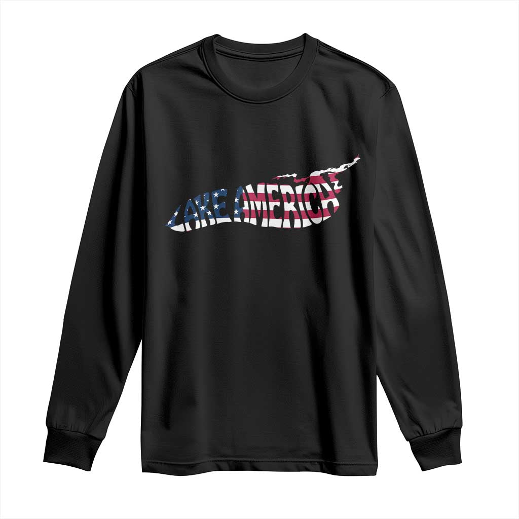 Vintage Lake America Long Sleeve Shirt Patriotic Great Lakes Gift