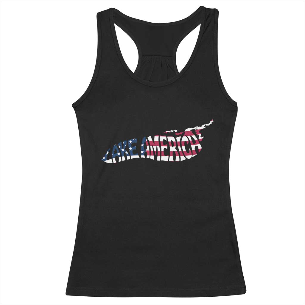 Vintage Lake America Racerback Tank Top Patriotic Great Lakes Gift