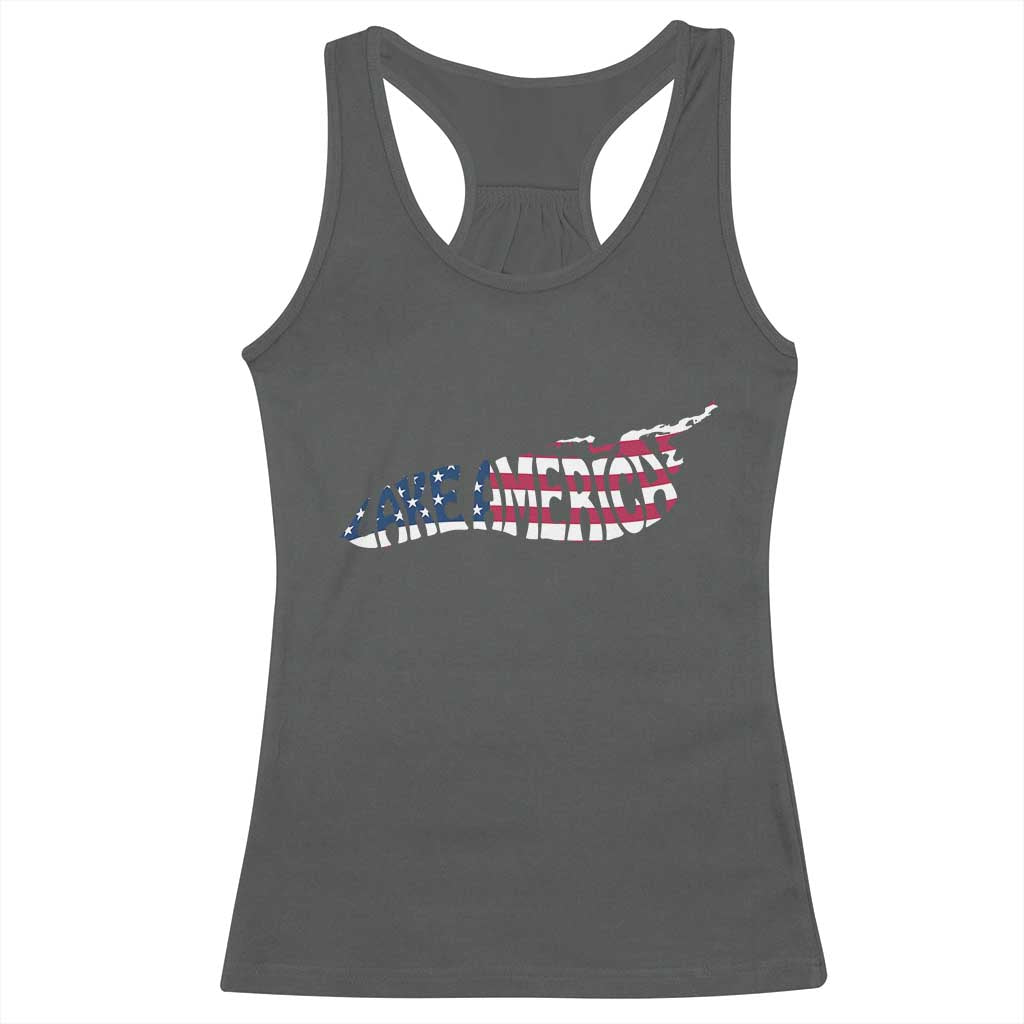 Vintage Lake America Racerback Tank Top Patriotic Great Lakes Gift