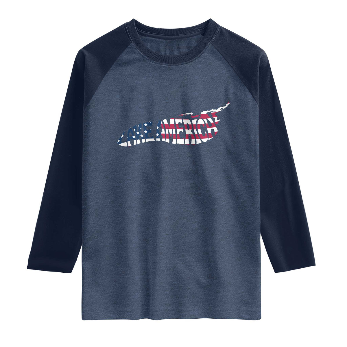 Vintage Lake America Raglan Shirt Patriotic Great Lakes Gift