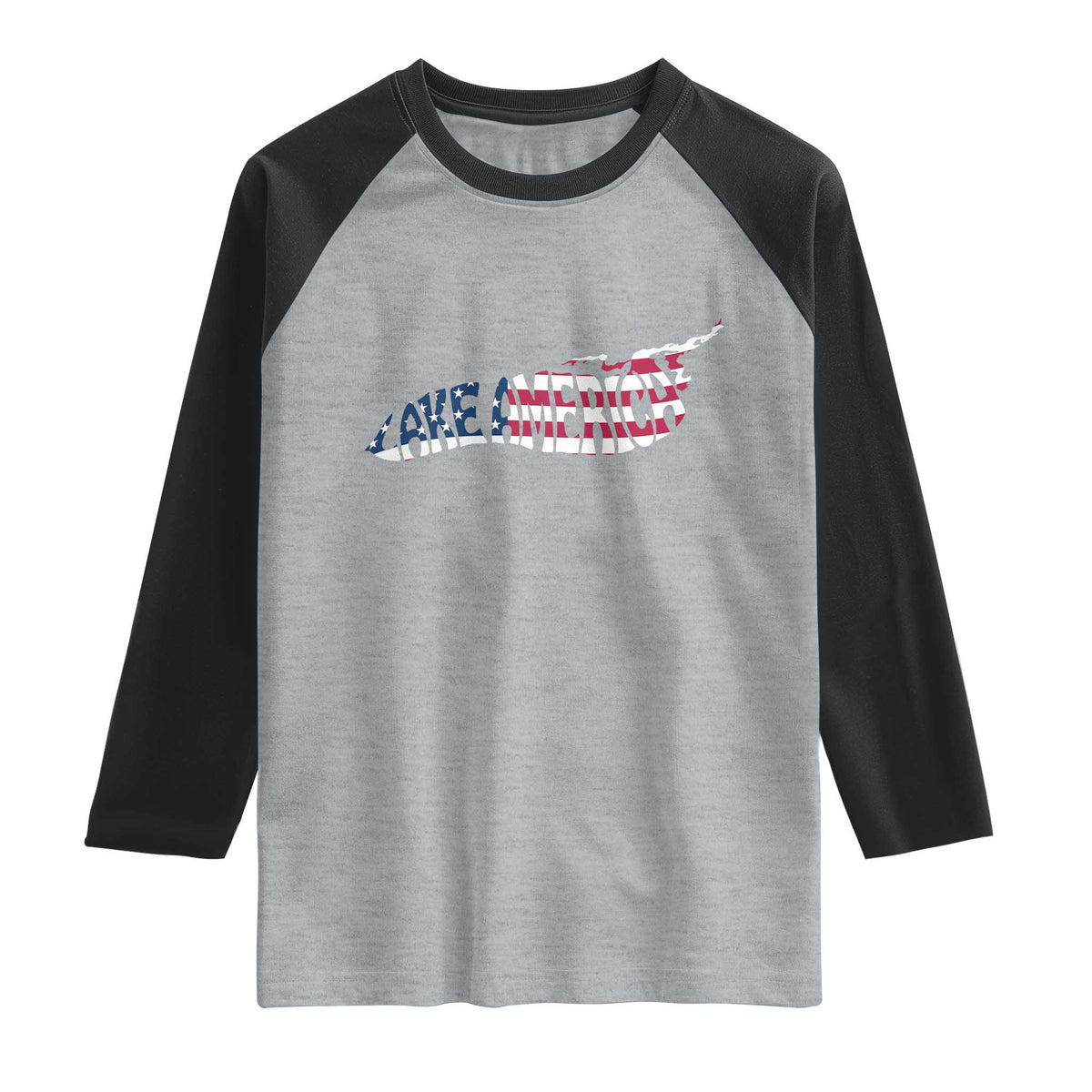 Vintage Lake America Raglan Shirt Patriotic Great Lakes Gift