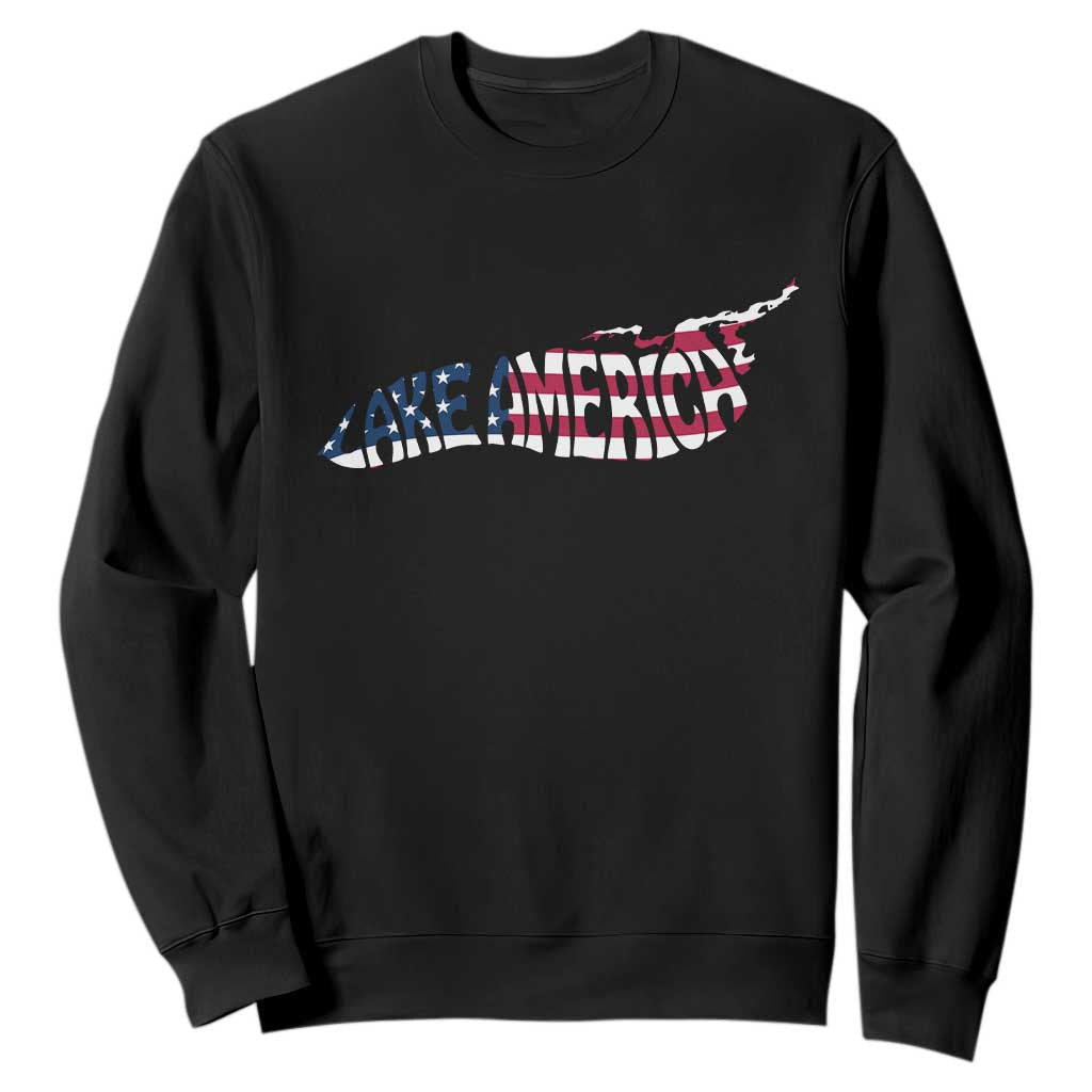 Vintage Lake America Sweatshirt Patriotic Great Lakes Gift