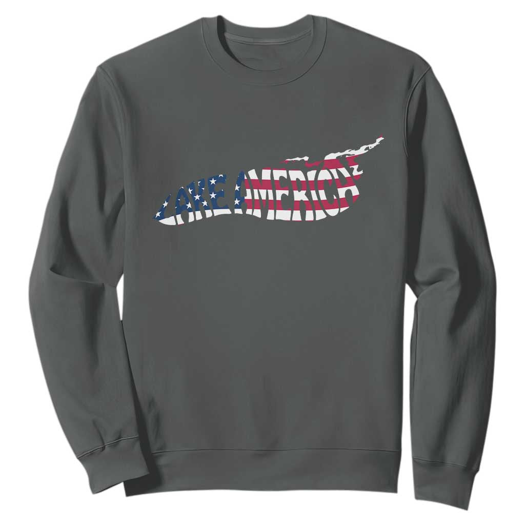 Vintage Lake America Sweatshirt Patriotic Great Lakes Gift