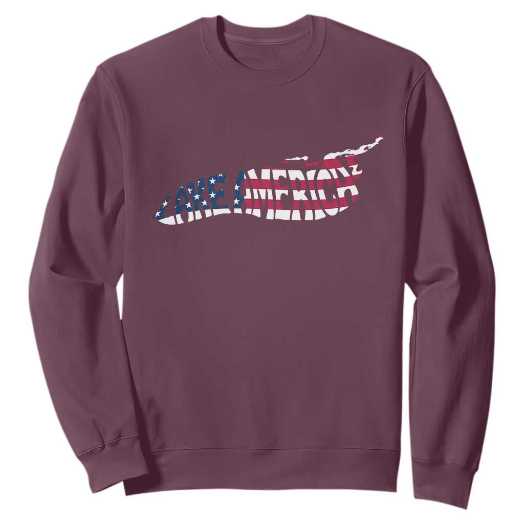 Vintage Lake America Sweatshirt Patriotic Great Lakes Gift