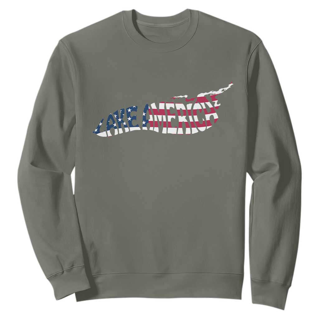 Vintage Lake America Sweatshirt Patriotic Great Lakes Gift