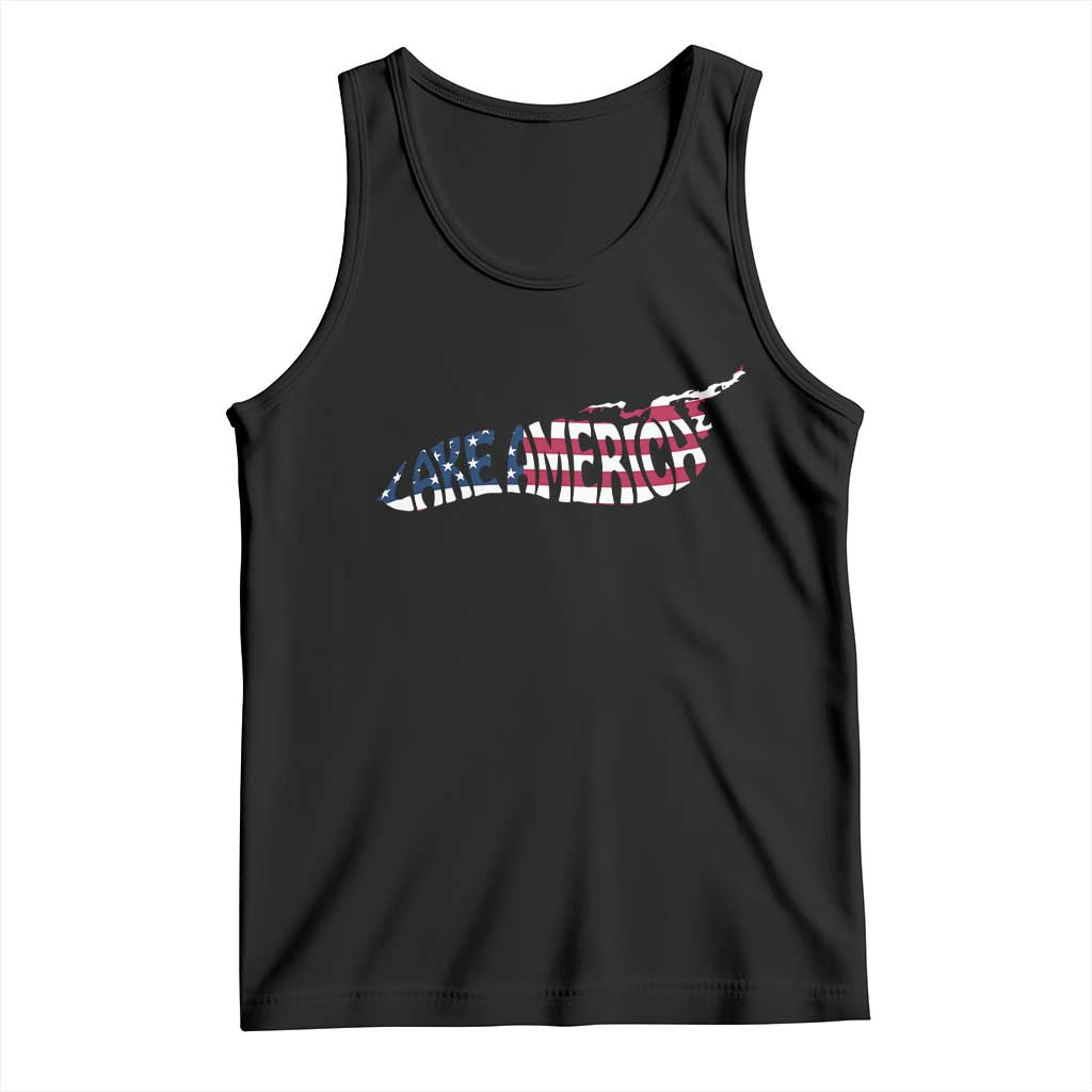 Vintage Lake America Tank Top Patriotic Great Lakes Gift