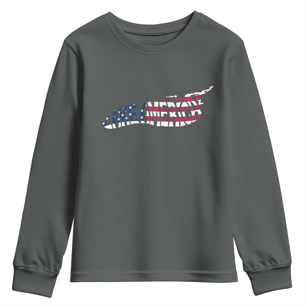 Vintage Lake America Youth Sweatshirt Patriotic Great Lakes Gift