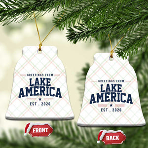 Greetings From Lake America Est 2026 Ceramic Ornament Patriotic Great Lakes Gift