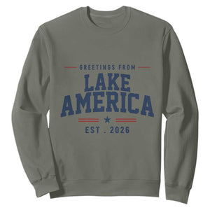 Greetings From Lake America Est 2026 Sweatshirt Patriotic Great Lakes Gift