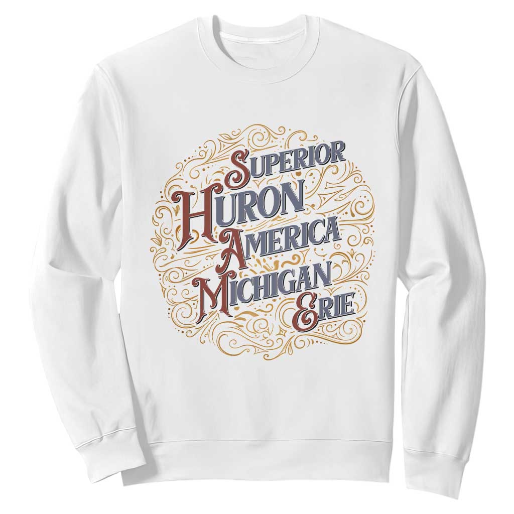 Vintage Great Lakes Sweatshirt SHAME Superior Huron Michigan Erie America