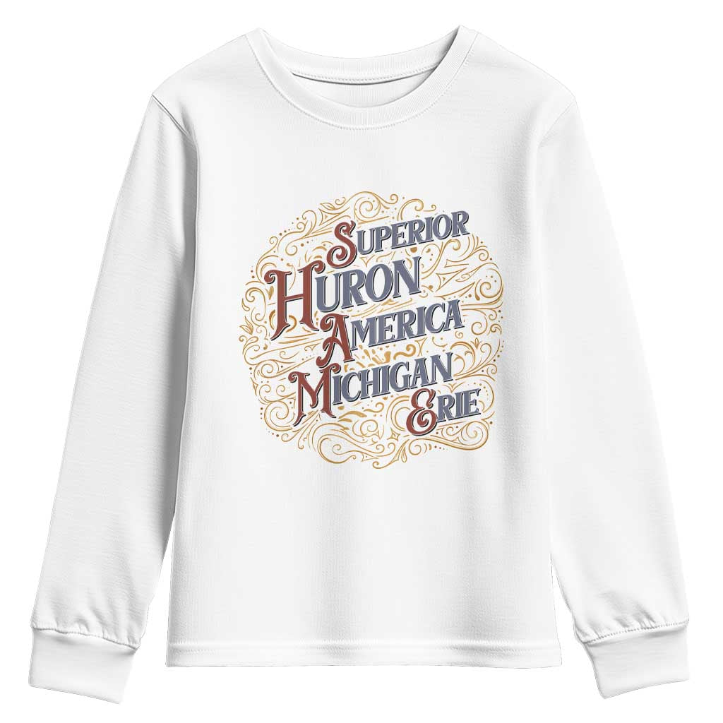 Vintage Great Lakes Youth Sweatshirt SHAME Superior Huron Michigan Erie America
