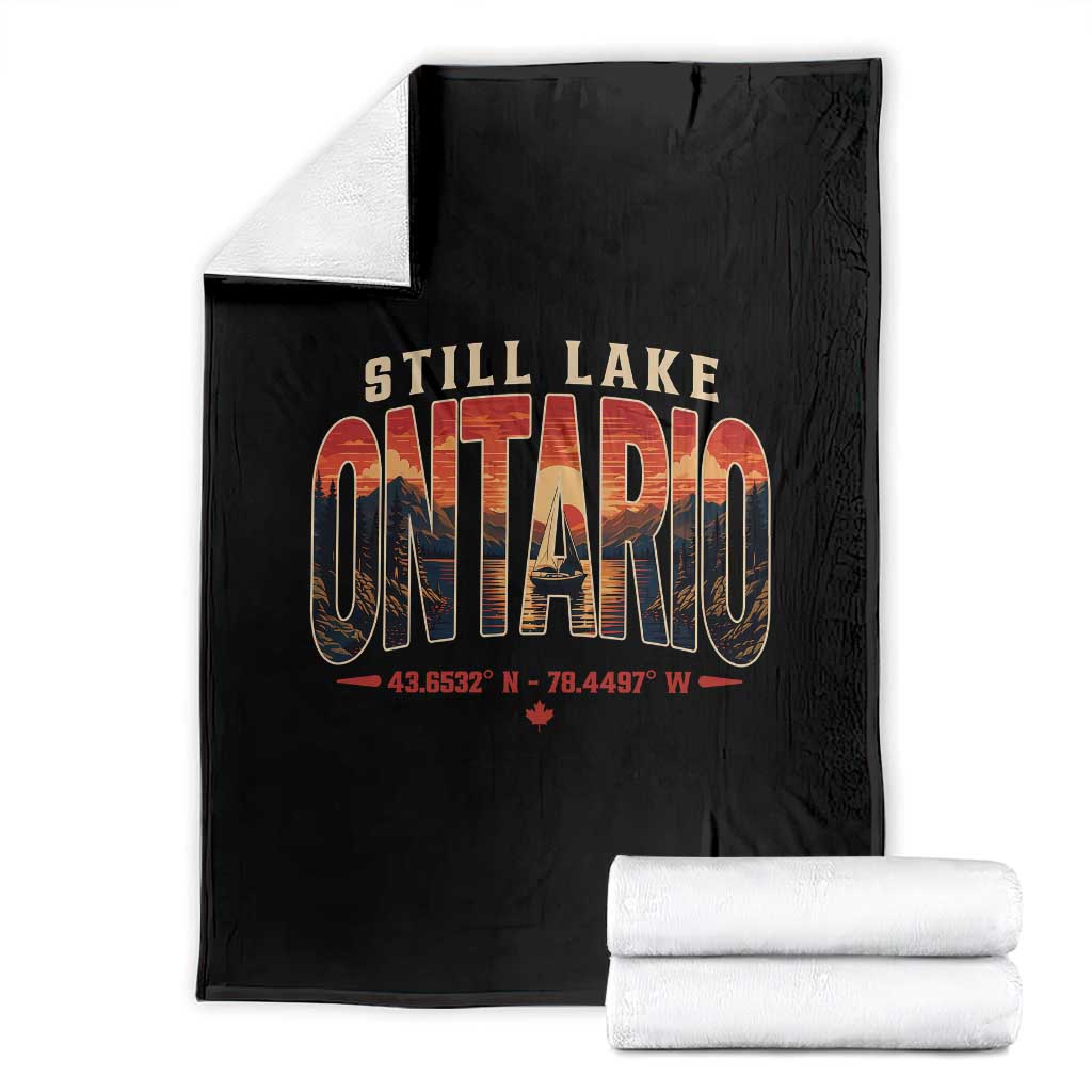 Still Lake Ontario Forever Throw Blanket Vintage Sunset Retro Outdoors Gift