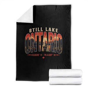 Still Lake Ontario Forever Throw Blanket Vintage Sunset Retro Outdoors Gift