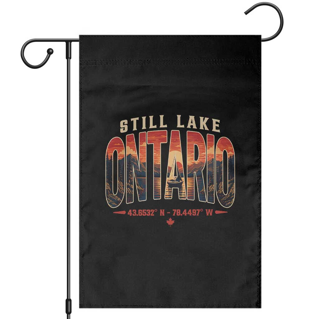 Still Lake Ontario Forever Garden Flag Vintage Sunset Retro Outdoors Gift