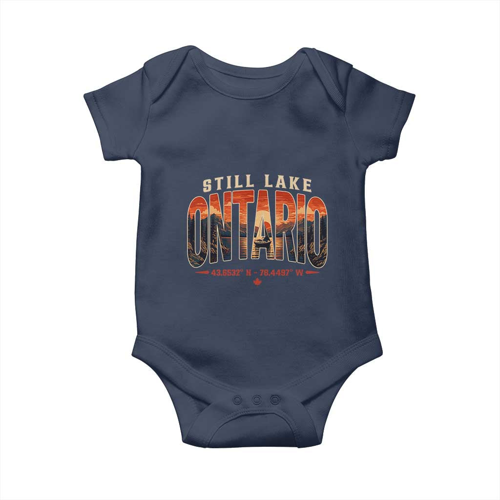 Still Lake Ontario Forever Baby Onesie Vintage Sunset Retro Outdoors Gift