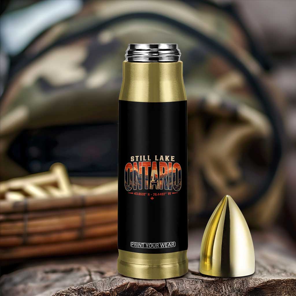 Still Lake Ontario Forever Bullet Tumbler Vintage Sunset Retro Outdoors Gift