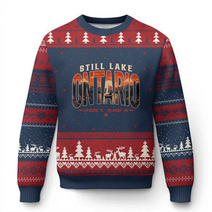 Still Lake Ontario Forever Ugly Christmas Sweater Vintage Sunset Retro Outdoors Gift