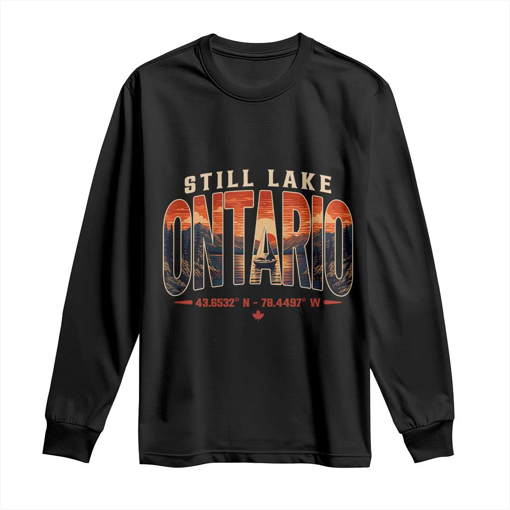 Still Lake Ontario Forever Long Sleeve Shirt Vintage Sunset Retro Outdoors Gift