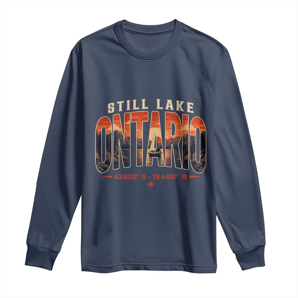 Still Lake Ontario Forever Long Sleeve Shirt Vintage Sunset Retro Outdoors Gift