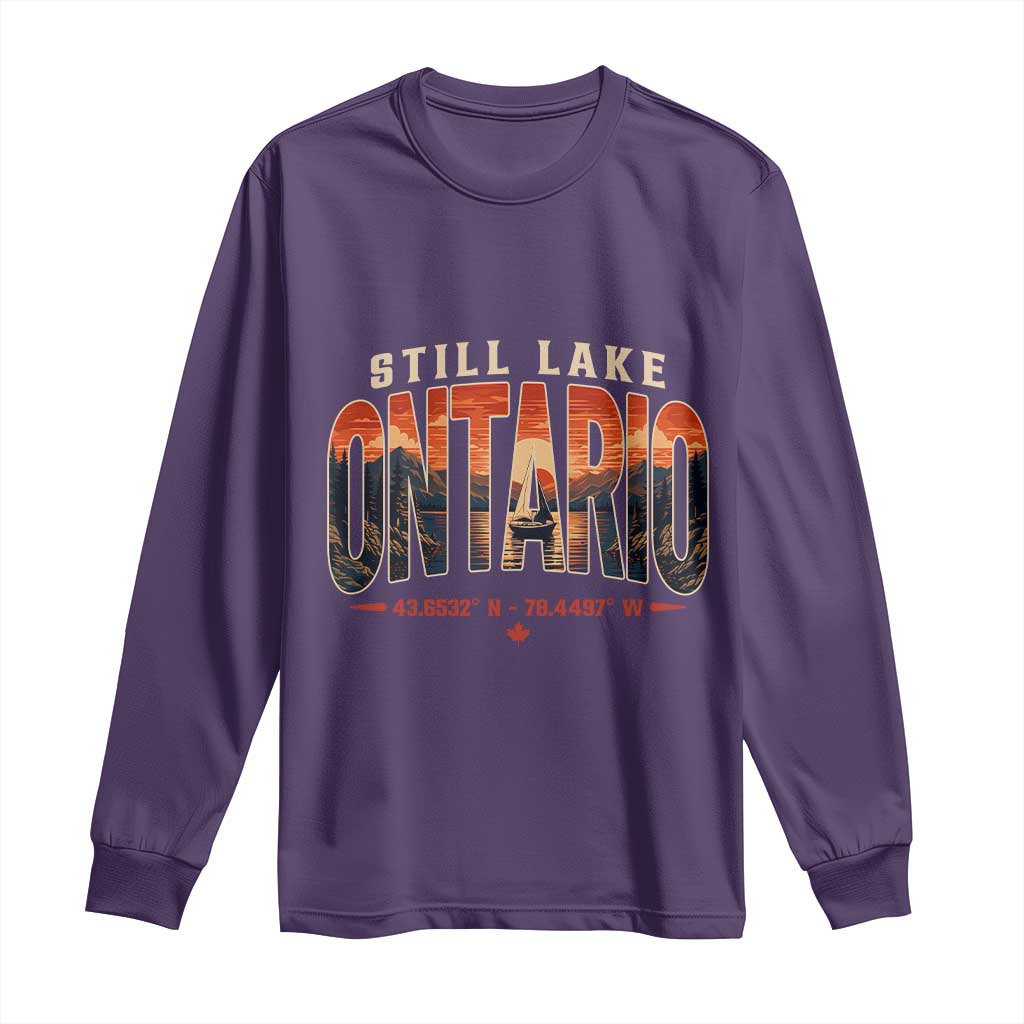 Still Lake Ontario Forever Long Sleeve Shirt Vintage Sunset Retro Outdoors Gift