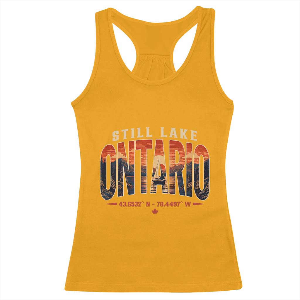Still Lake Ontario Forever Racerback Tank Top Vintage Sunset Retro Outdoors Gift