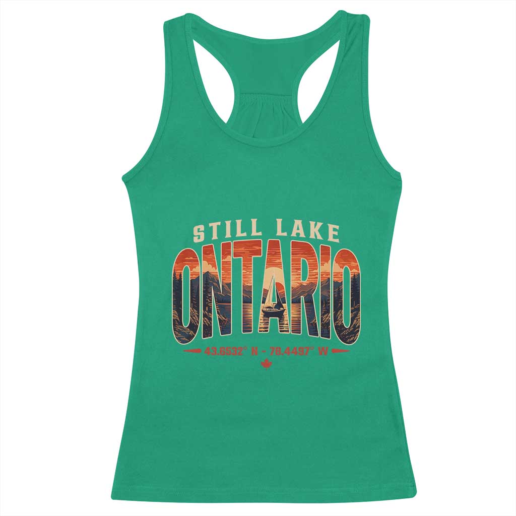 Still Lake Ontario Forever Racerback Tank Top Vintage Sunset Retro Outdoors Gift