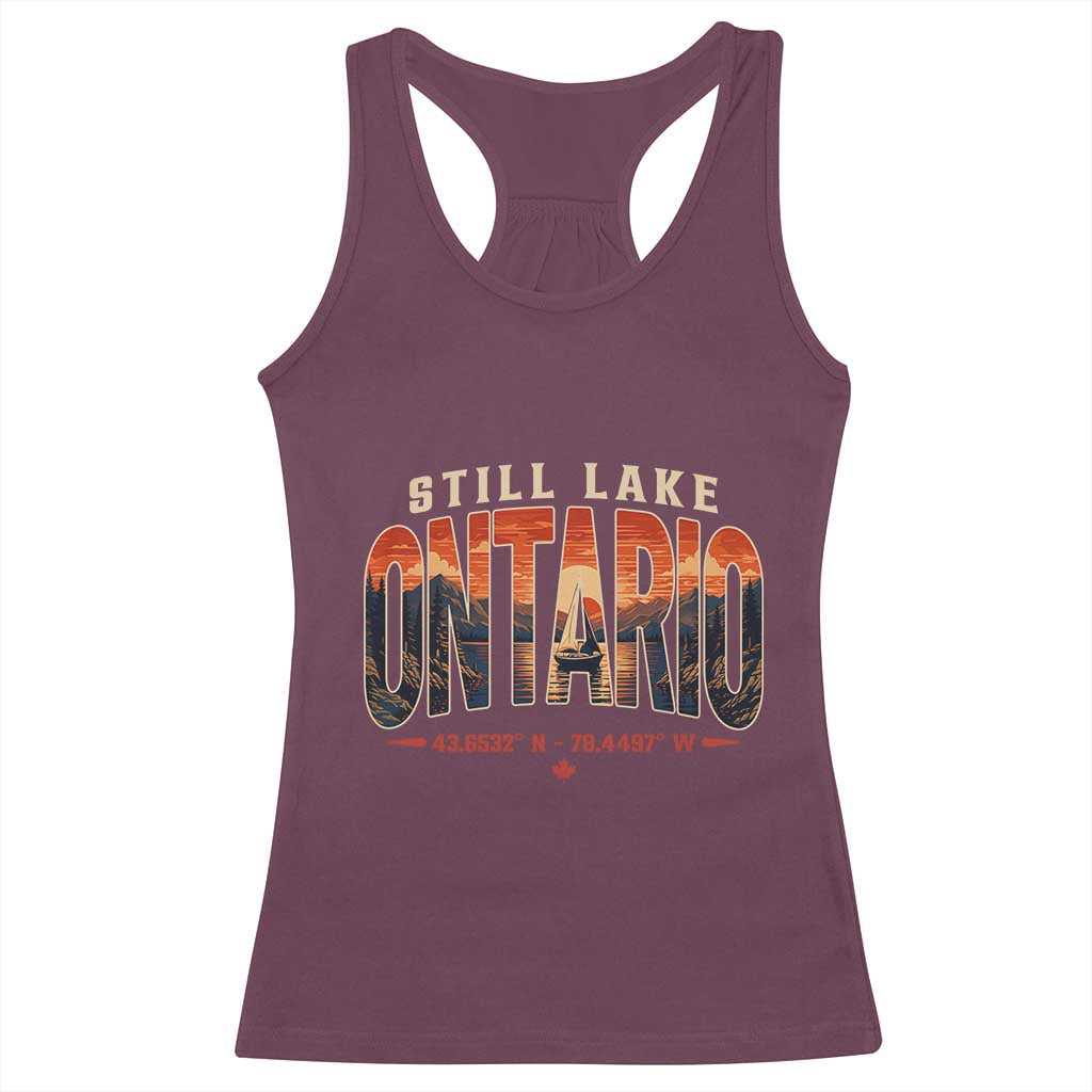 Still Lake Ontario Forever Racerback Tank Top Vintage Sunset Retro Outdoors Gift