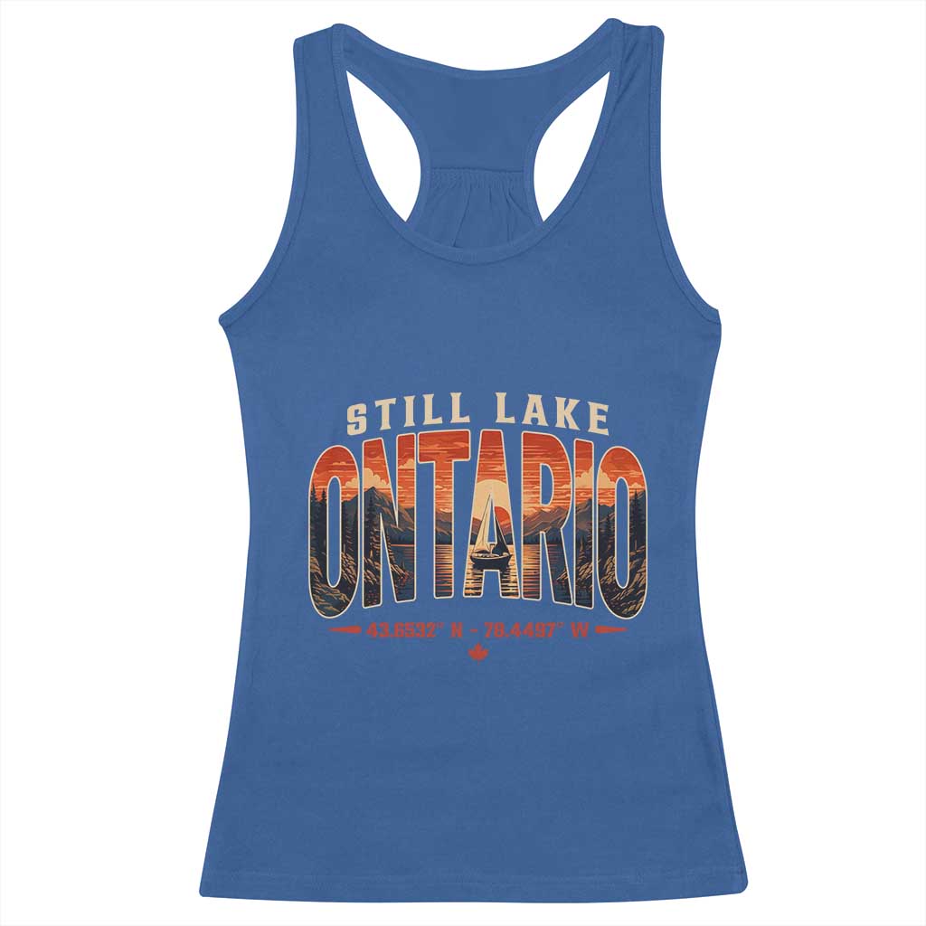 Still Lake Ontario Forever Racerback Tank Top Vintage Sunset Retro Outdoors Gift