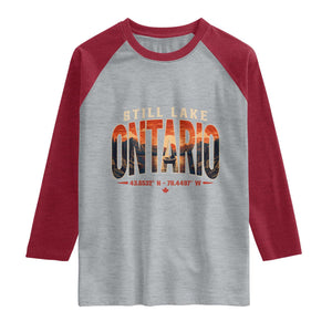Still Lake Ontario Forever Raglan Shirt Vintage Sunset Retro Outdoors Gift
