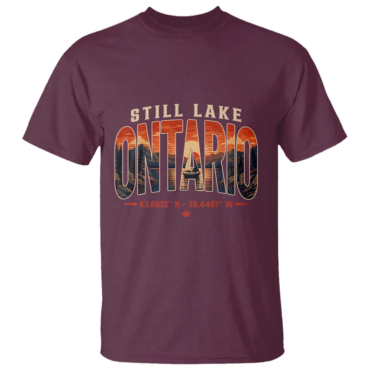 Still Lake Ontario Forever T Shirt Vintage Sunset Retro Outdoors Gift