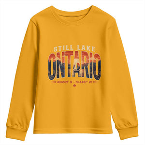 Still Lake Ontario Forever Youth Sweatshirt Vintage Sunset Retro Outdoors Gift