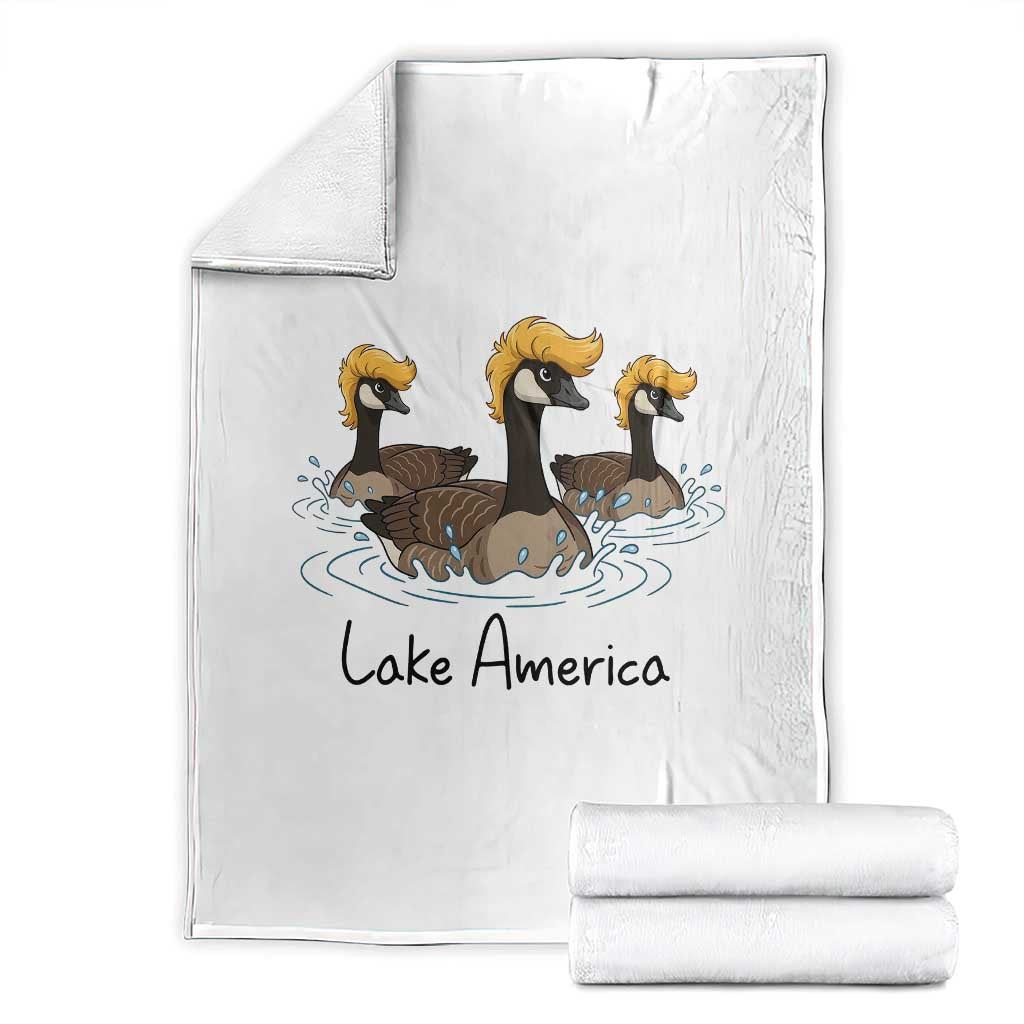 Funny Lake America Geese Parody Throw Blanket Great Lakes Life Gift
