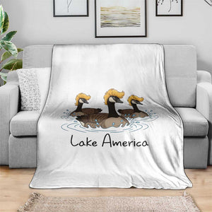 Funny Lake America Geese Parody Throw Blanket Great Lakes Life Gift