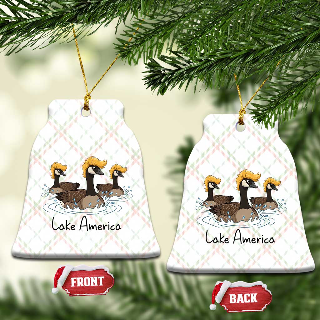 Funny Lake America Geese Parody Ceramic Ornament Great Lakes Life Gift