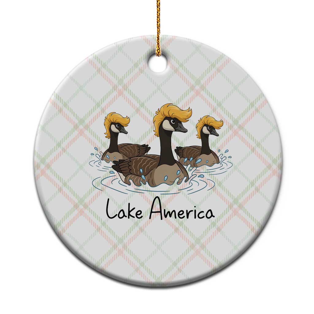 Funny Lake America Geese Parody Ceramic Ornament Great Lakes Life Gift