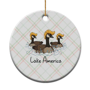 Funny Lake America Geese Parody Ceramic Ornament Great Lakes Life Gift