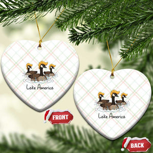 Funny Lake America Geese Parody Ceramic Ornament Great Lakes Life Gift