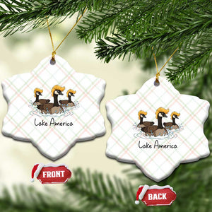 Funny Lake America Geese Parody Ceramic Ornament Great Lakes Life Gift